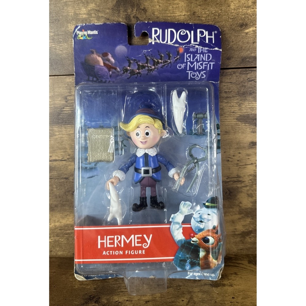 Vintage Rudolph And The Island Of Misfit Toys Action Figure Hermey NIB 2001 Read